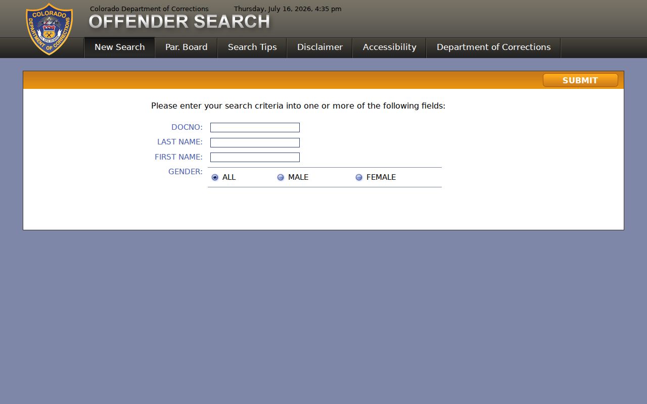 Dolores County criminal history CDOC inmate search