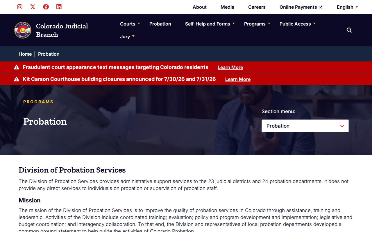 Dolores County criminal record probation information